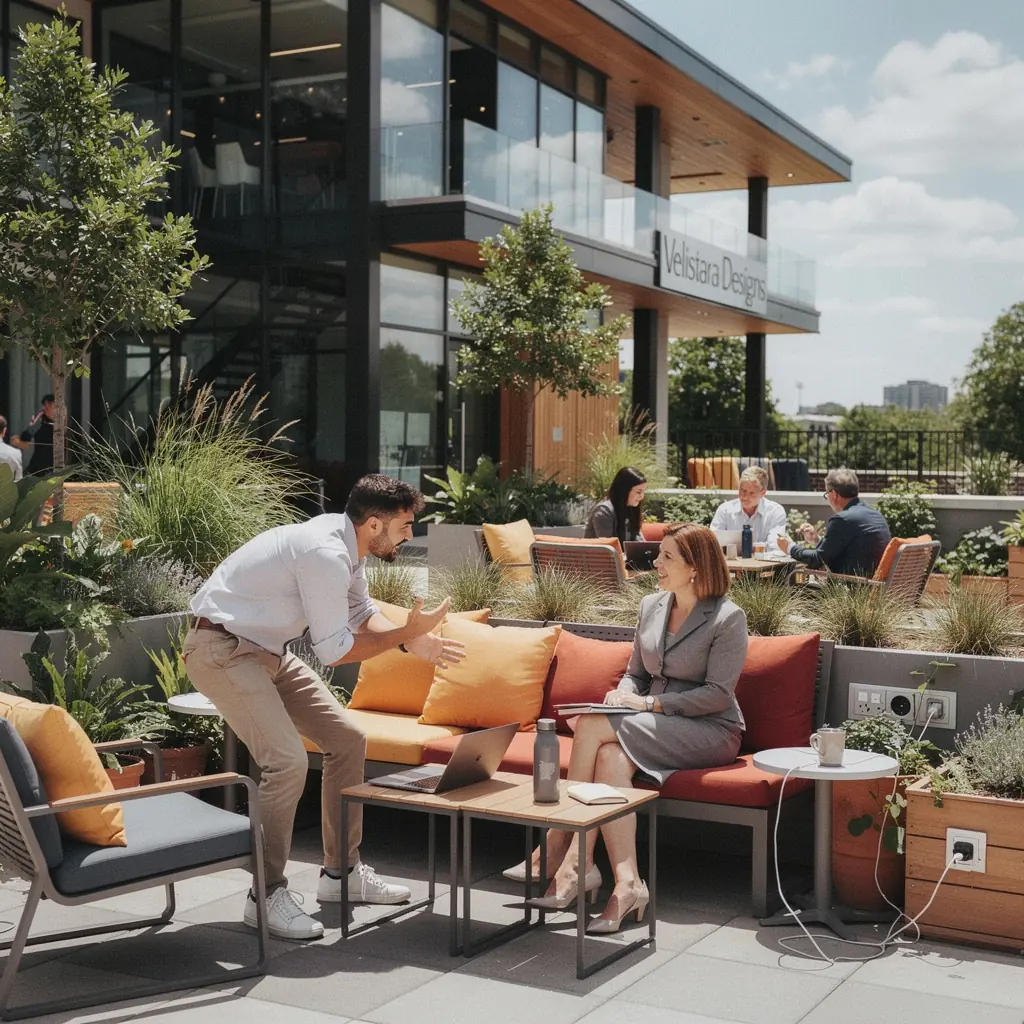 Plaša sanāksmju telpa ar apgaismojumu un modernām tehnoloģijām.